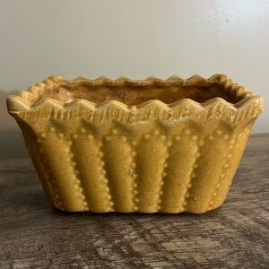 Vintage Cookson Pottery Rectangular Planter Ribbed Scalloped Dotted CP 746 USA